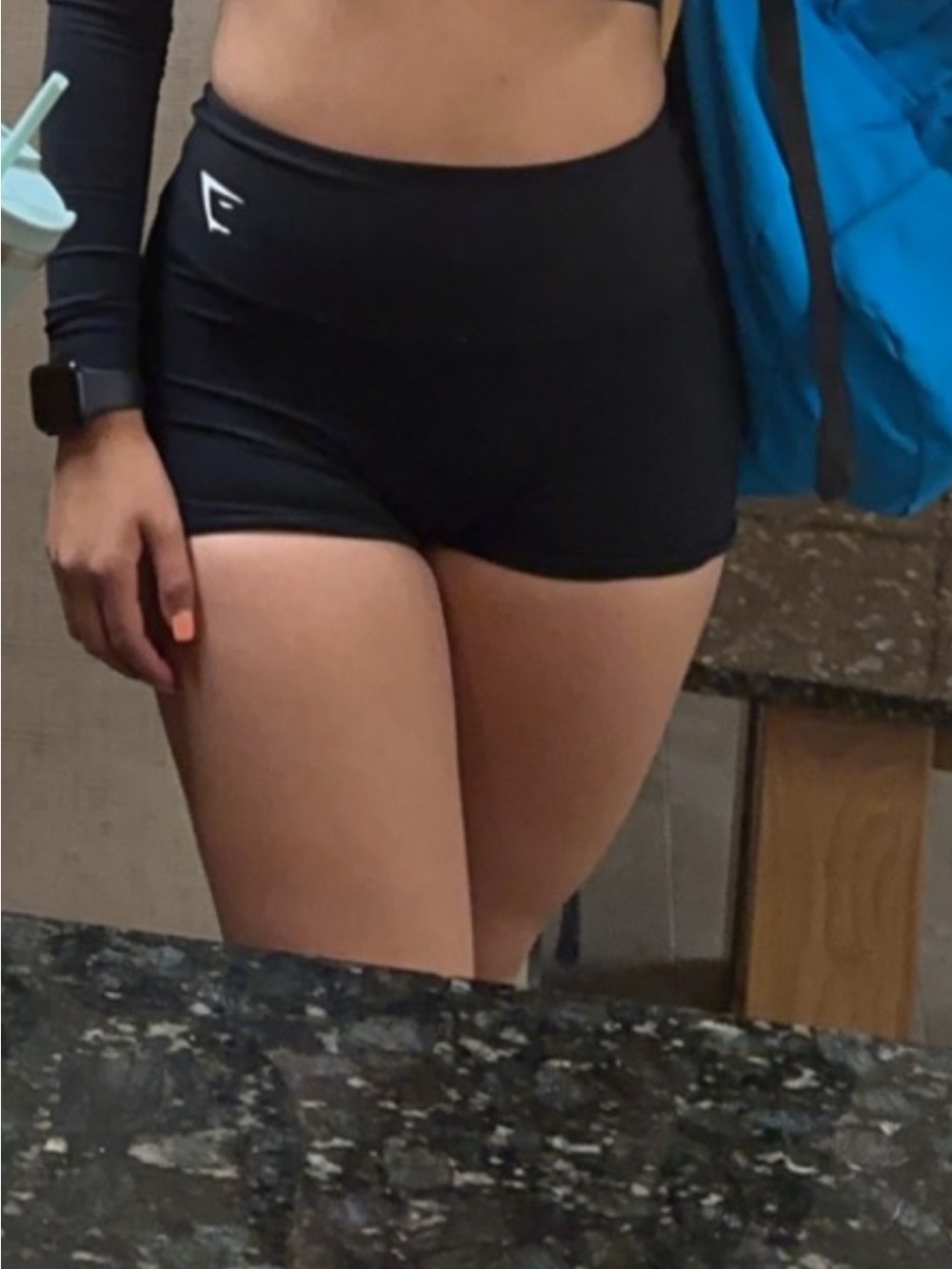 Gymshark Black High-Waisted Workout Shorts